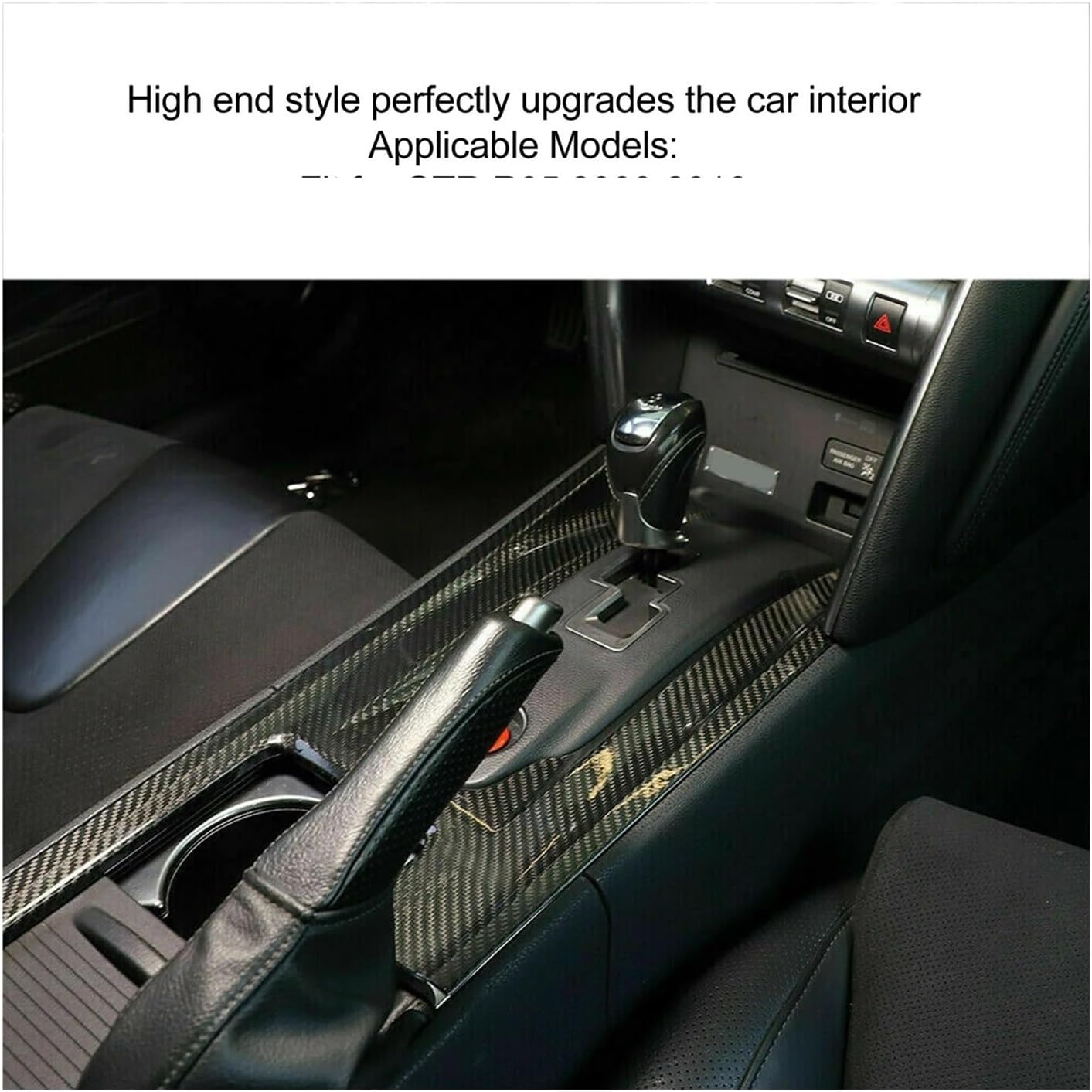 Gear Shift Panel Trim Cover Carbon Central Control Glossy High End Toughness Compatible With GTR R35