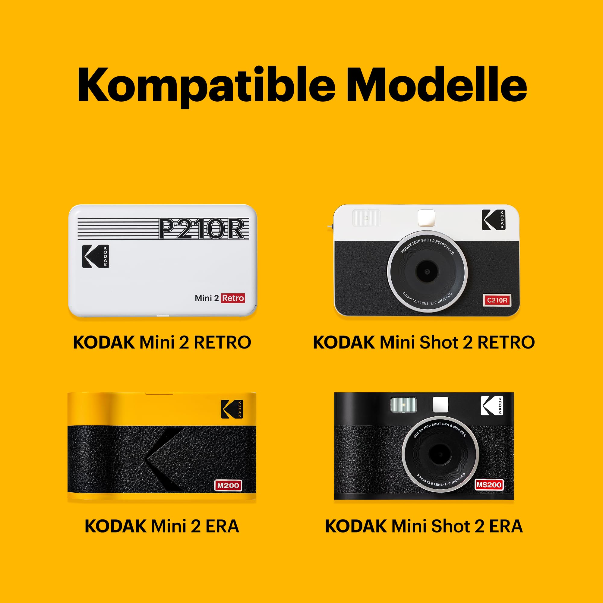 KODAK 60er Packung, Fotopapier, 54x86 mm, Patronen, All-in-One Papier- und Farbbandpatronen-Nachfüllung - Kompatibel mit Mini 2 und Mini Shot 2 Serie