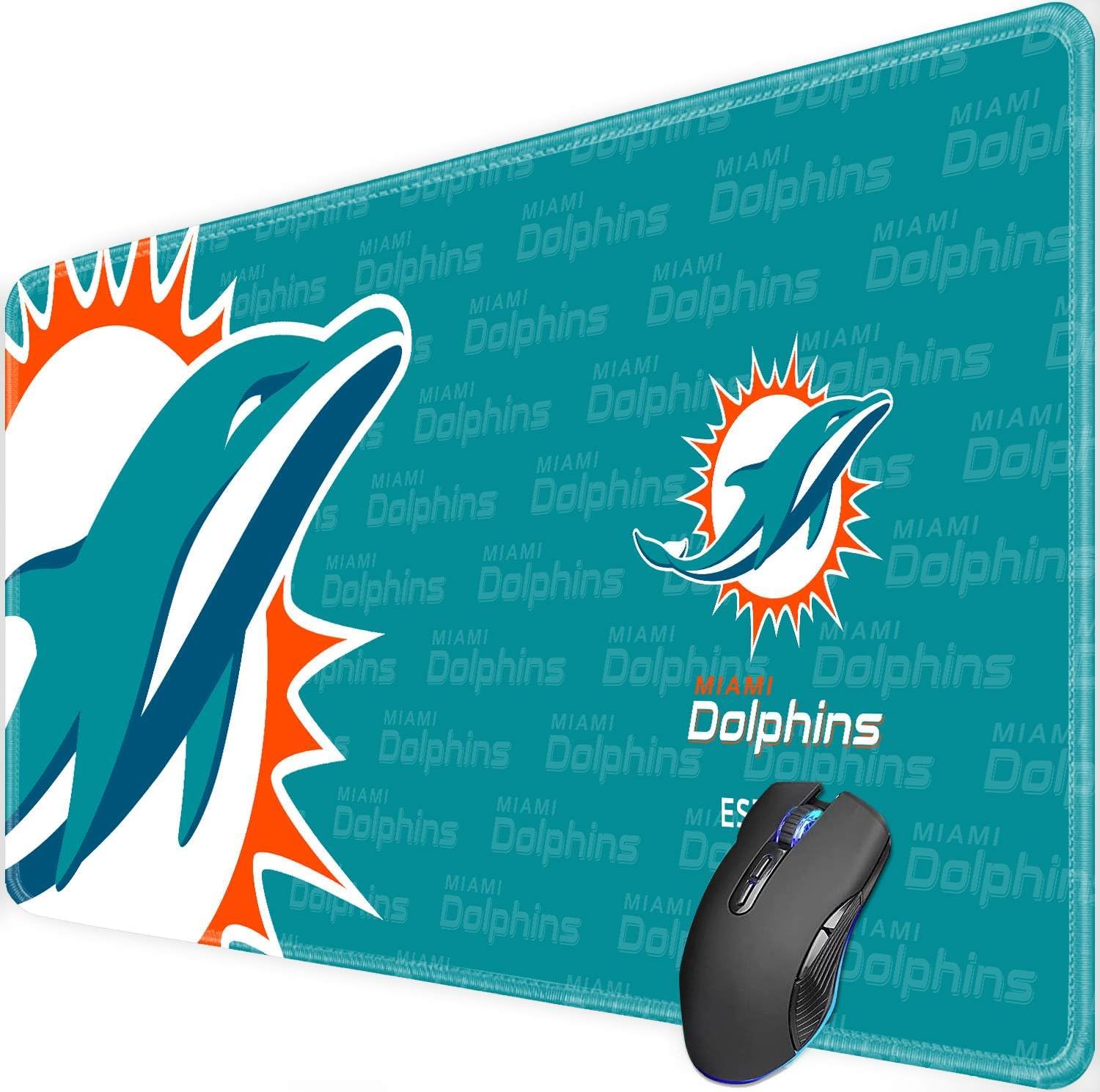 Stitched Edges Mouse Desk Pad,Large Gaming Mouse Pad for Laptop Computer Desktop Keyboard,Light Green Design Mat for Football Sport Fans Mousepad