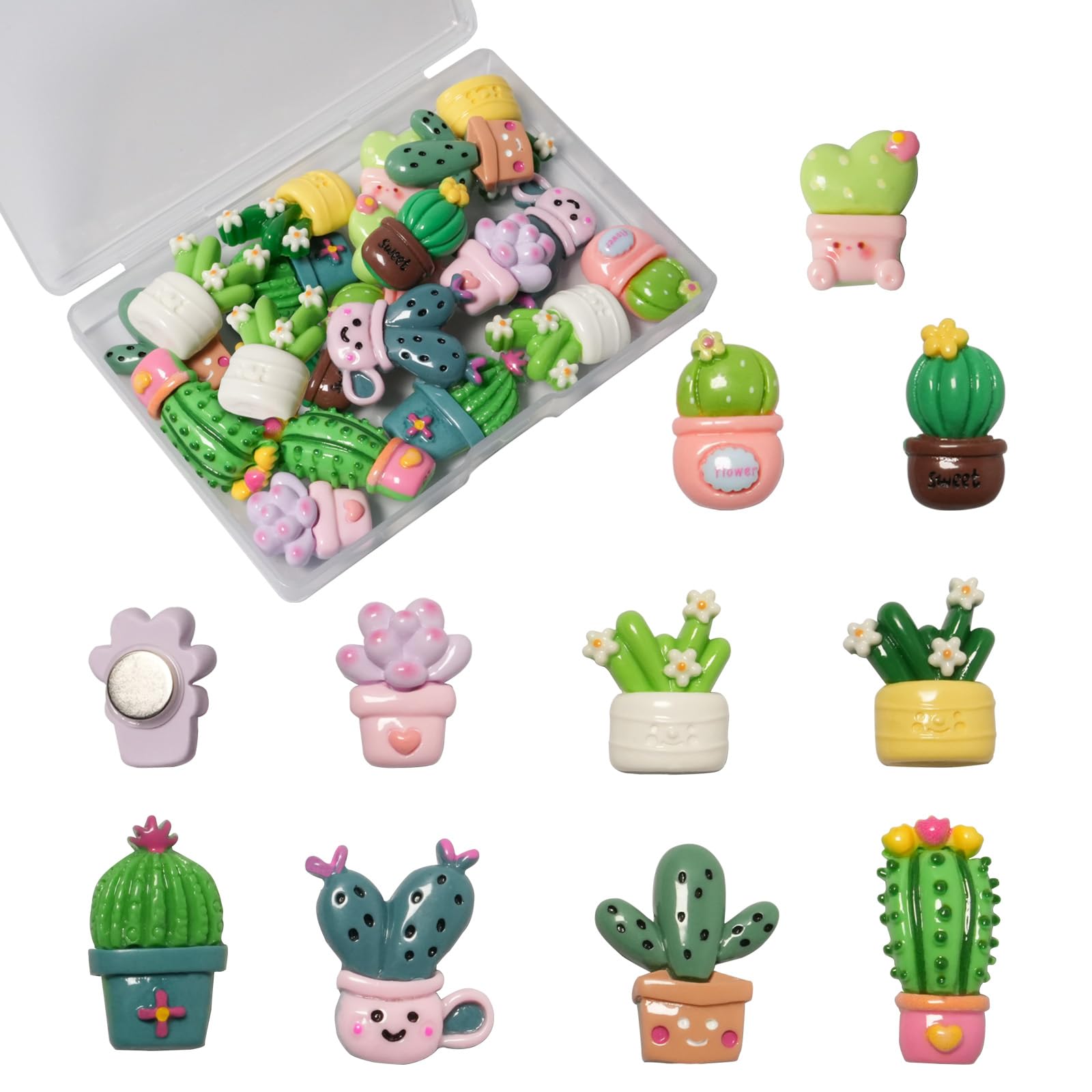 Aimant frigo cactus lot de 20 pièces déco cuisine pour tableau