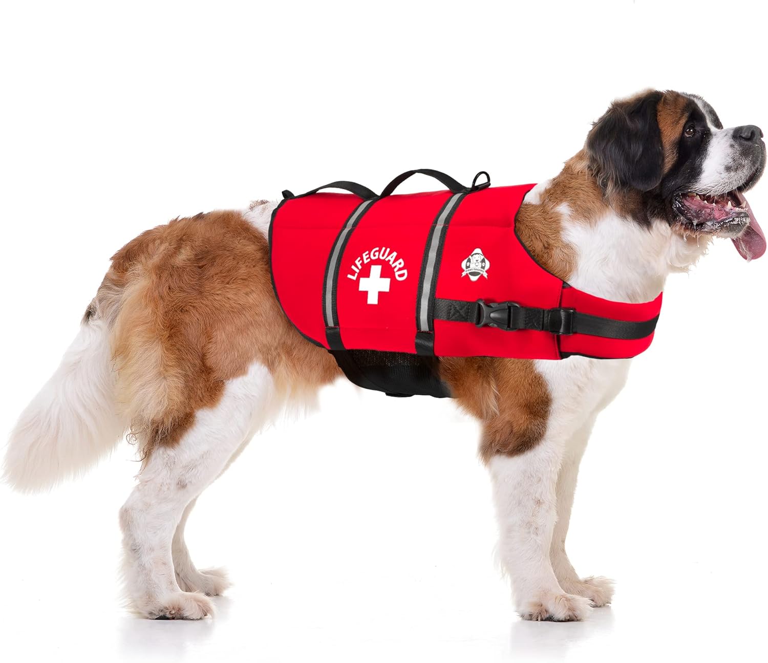 Paws Aboard Dog Life Jacket - Keep Your Canine Safe with a Neoprene Life Vest - Designer Life Jackets - Perfect for Swimming and Boating - Red, X-Large X-Large Red