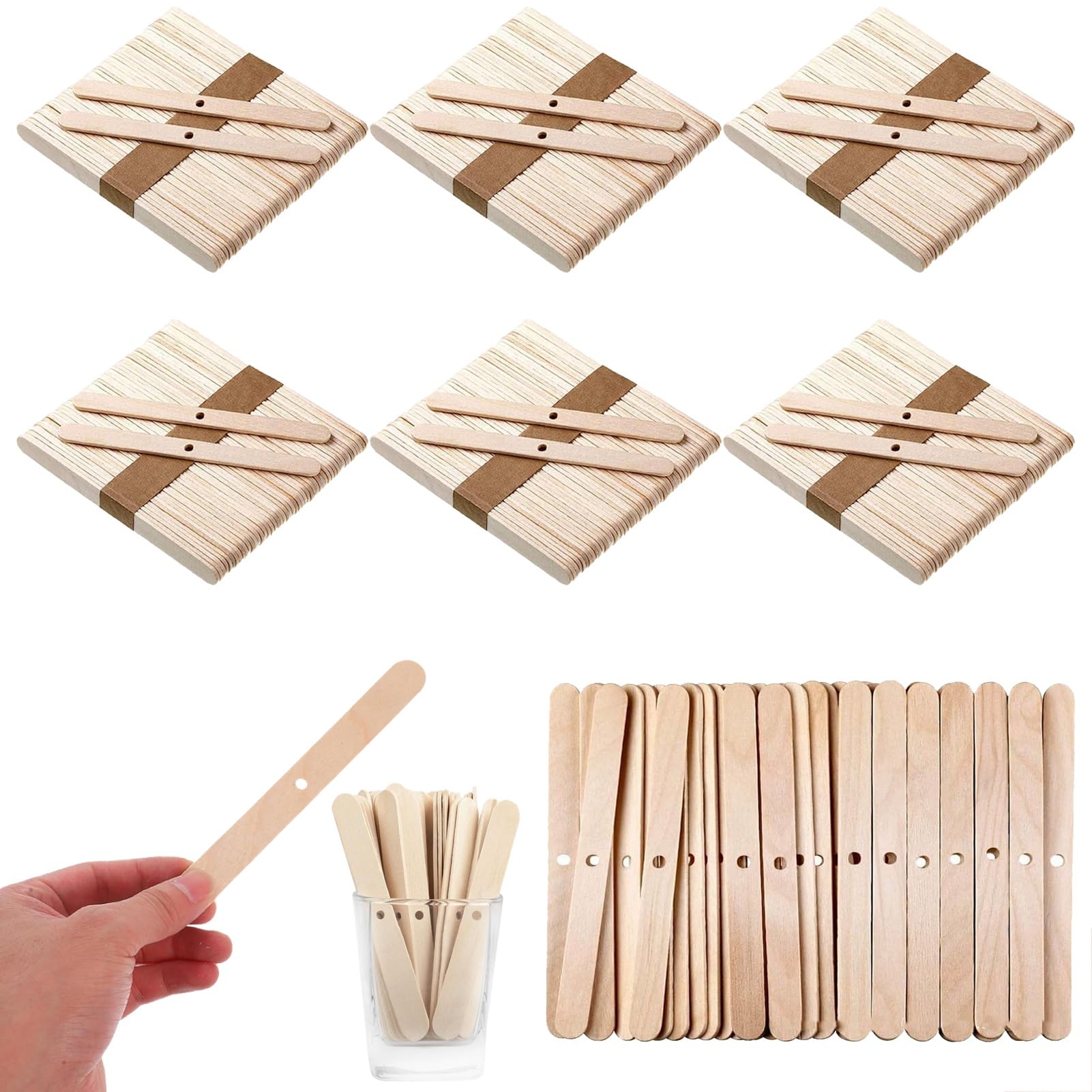 800 Stück Kerzendochthalter, Dochtzentrierwerkzeug aus Holz, für die Kerzenherstellung, Wachsstifte, Clips, Geräte, Bastelbedarf