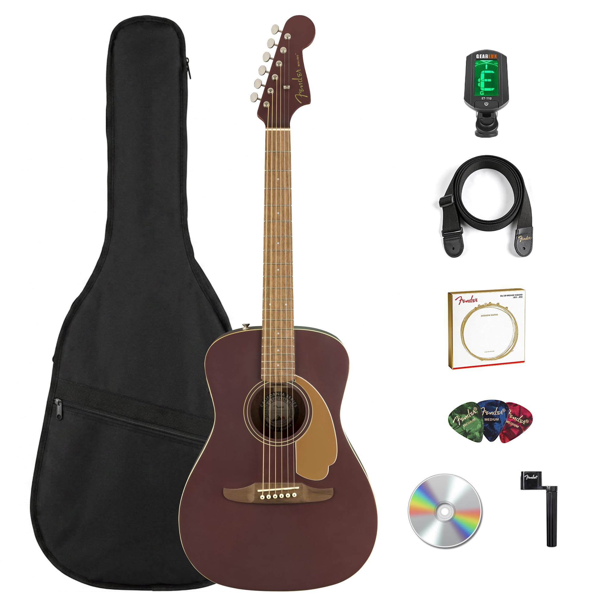 fender malibu player Midnight Satinエレアコ Amazon.com: Fender Malibu Player Acoustic Electric Guitar Bundle