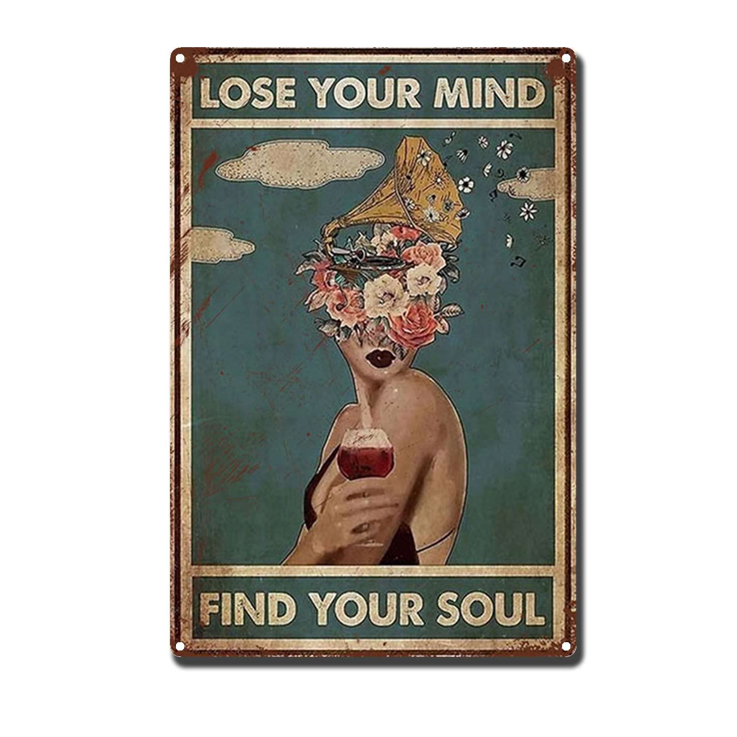 HYCLAM Vintagemetal SignLose Your Mind Find Your Sole Woman The Kitchen Sign Retro Funny Art Decorative Iron Picture 8x12inch-Tin Sign