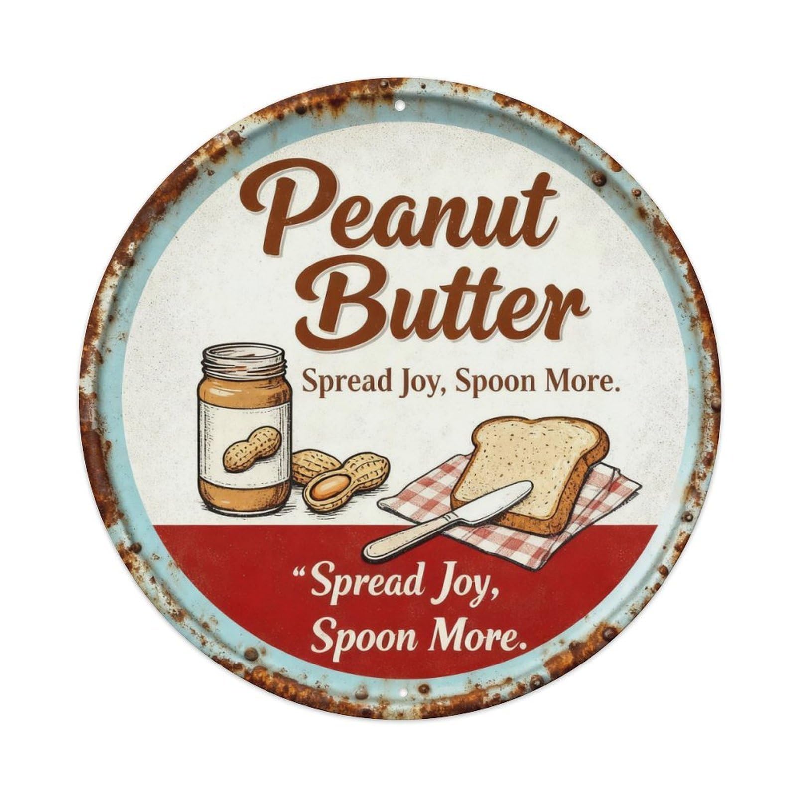 Peanut Butter Farmhouse Kitchen Decor Metal Tin Sign Plaque