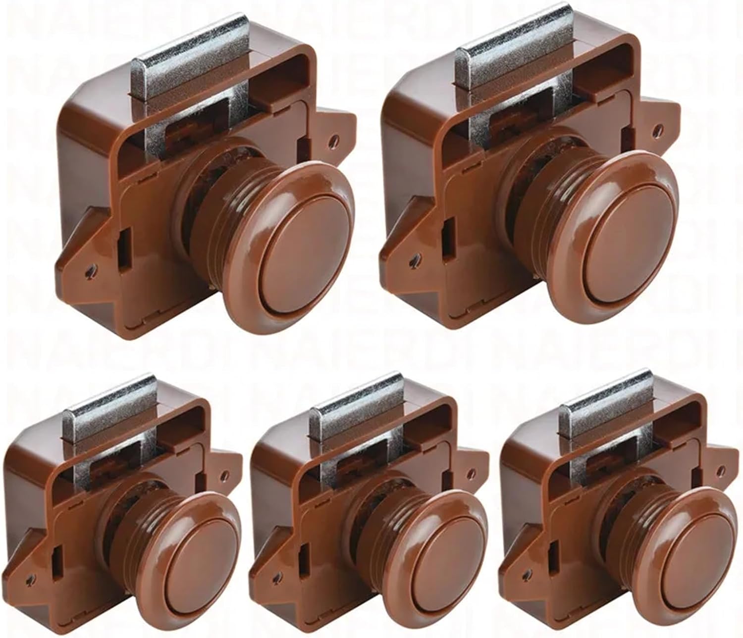 Push Lock Motor Drawer Latch Button Locks Furniture Hardware 5Pcs(Big White)