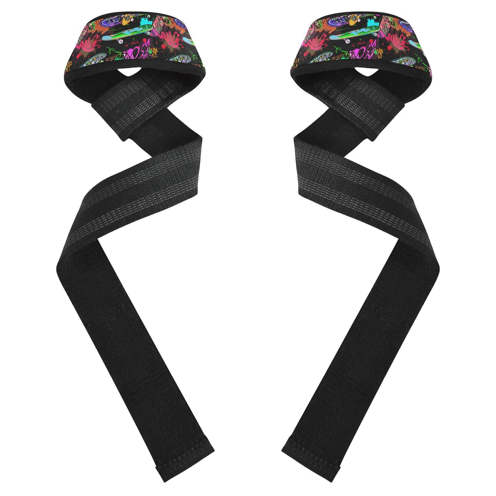 STAYTOP Cute Cartoon Dinosaur Wrist Straps for Weightlifting,Lifting Straps with Neoprene Cushioned Wrist Padded and Anti-Skid Silicone for Strength Training,Bodybuilding,Deadlifting