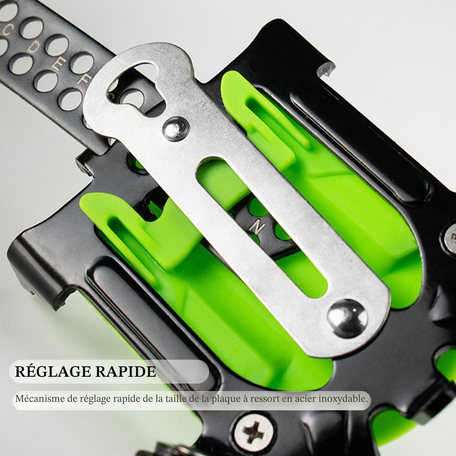 BRS-S1 Paire de crampons d'extérieur 14 dents pour ski, glace et glacier, dispositif de traction antidérapant pour la marche, la randonnée, l'alpinisme, le trekking