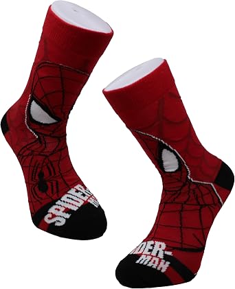 Spider Man Mens Calf Socks Size 6.5-11.5