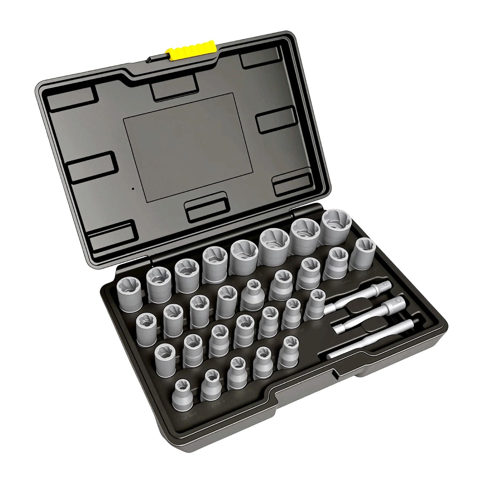 Rgybao 32 Piece Damaged Nut And Bolt Extractors Set Heat Treated Alloy Steel Construction Double Drives Compatibility 29 Size For Automotive Machinery Professional Rusty Screw Removal Set With Thin Walled