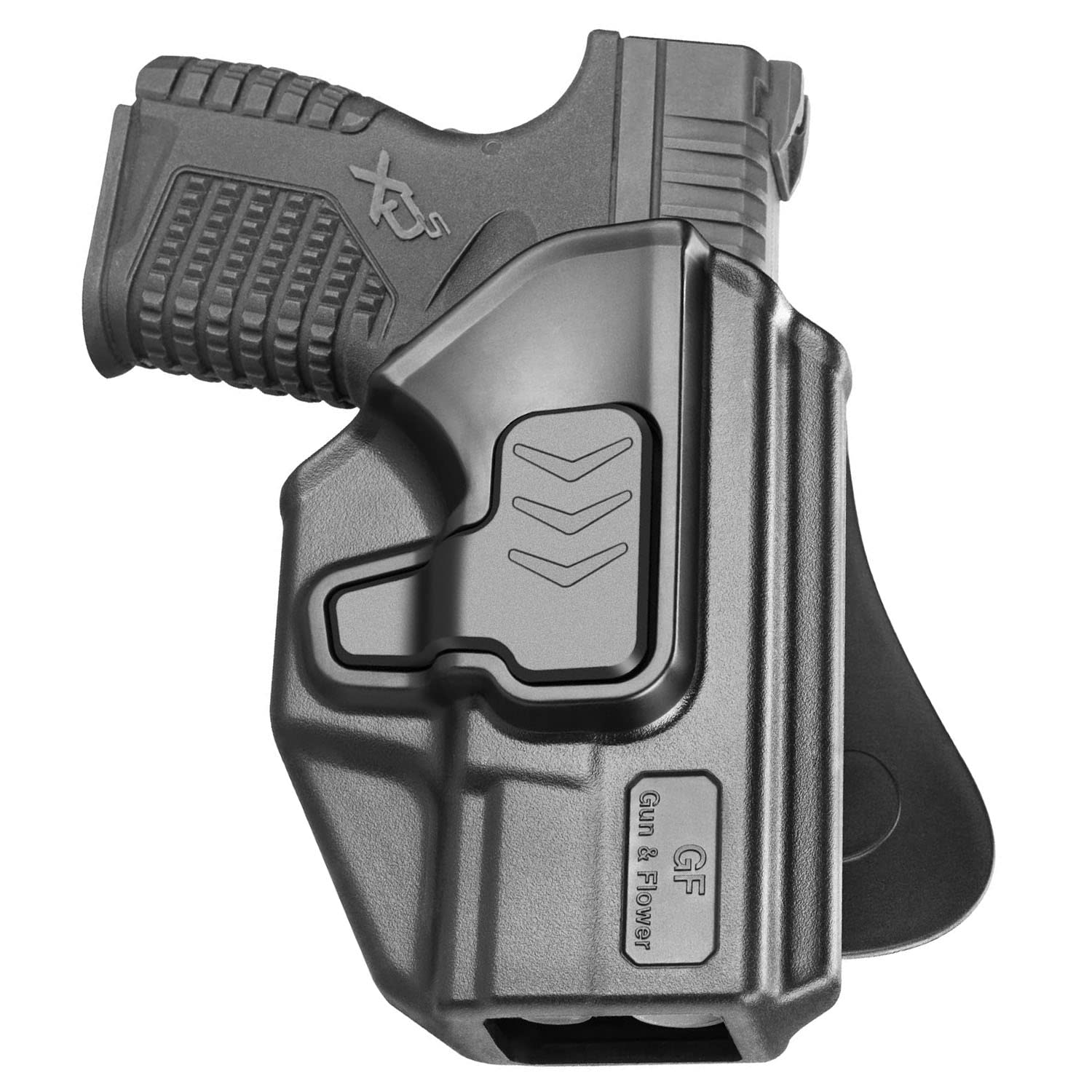 Springfield XD-S Holster, OWB Paddle Holster for 3.3'' Barrel Springfield XD-S 9/40 Pistol (NOT for MOD .2). Outside Waistband Carry Holster, 360 Degrees Adjustable. Adj, Cant Retention - Right Hand