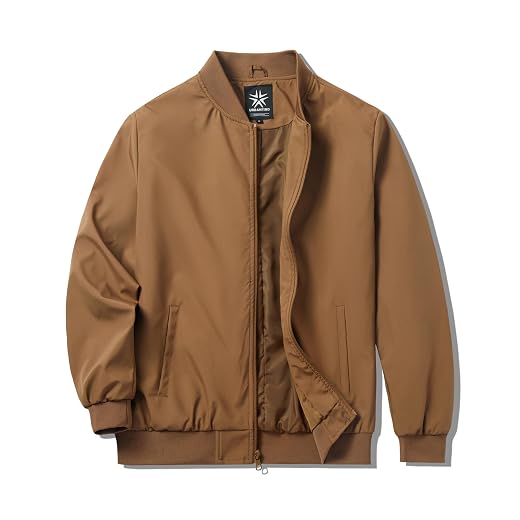URBANFIND Jaqueta esportiva masculina, leve, corta-vento para atividades ao ar livre URBANFIND Jaqueta masculina universitária casual moderna elegante jaqueta bomber leve corta-vento