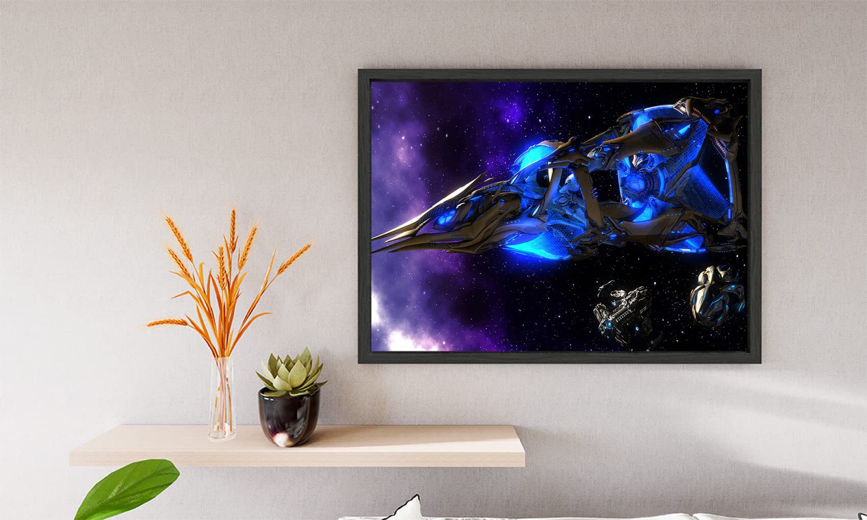 Xtreme Skins Designs Print Black Wood Floater Framed Canvas Wall Art Decoration Poster (14x10 Inch) - The spear of adun in all its glory