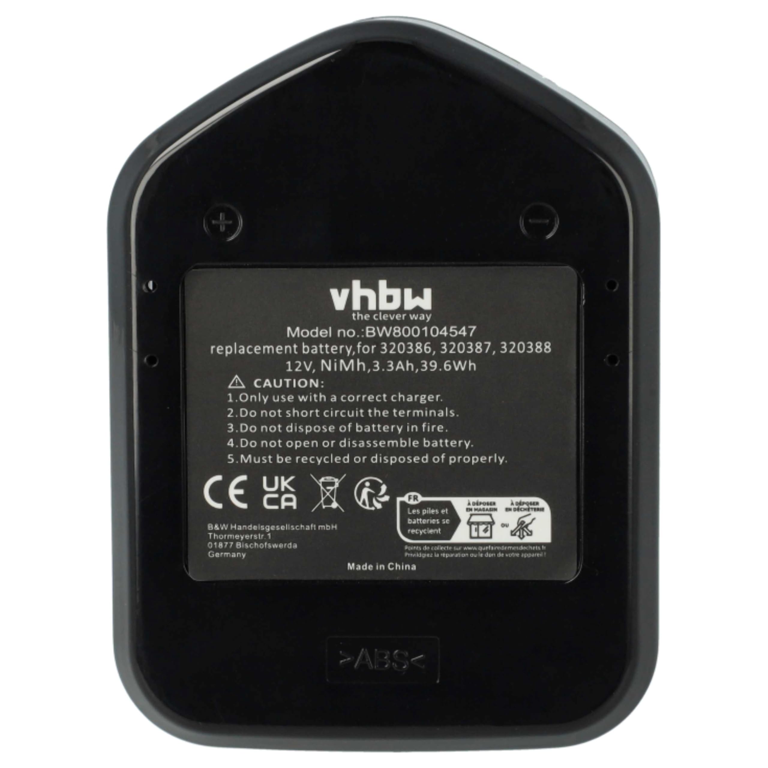 vhbw 2x batteria compatibile con Hitachi DS 12DVF3, DS12DVF2, DS 12DVF2, DS12DVF, DS 12DVF, DW18D, DS12DVF3 utensile elettrico (3300 mAh, NiMH, 12 V)