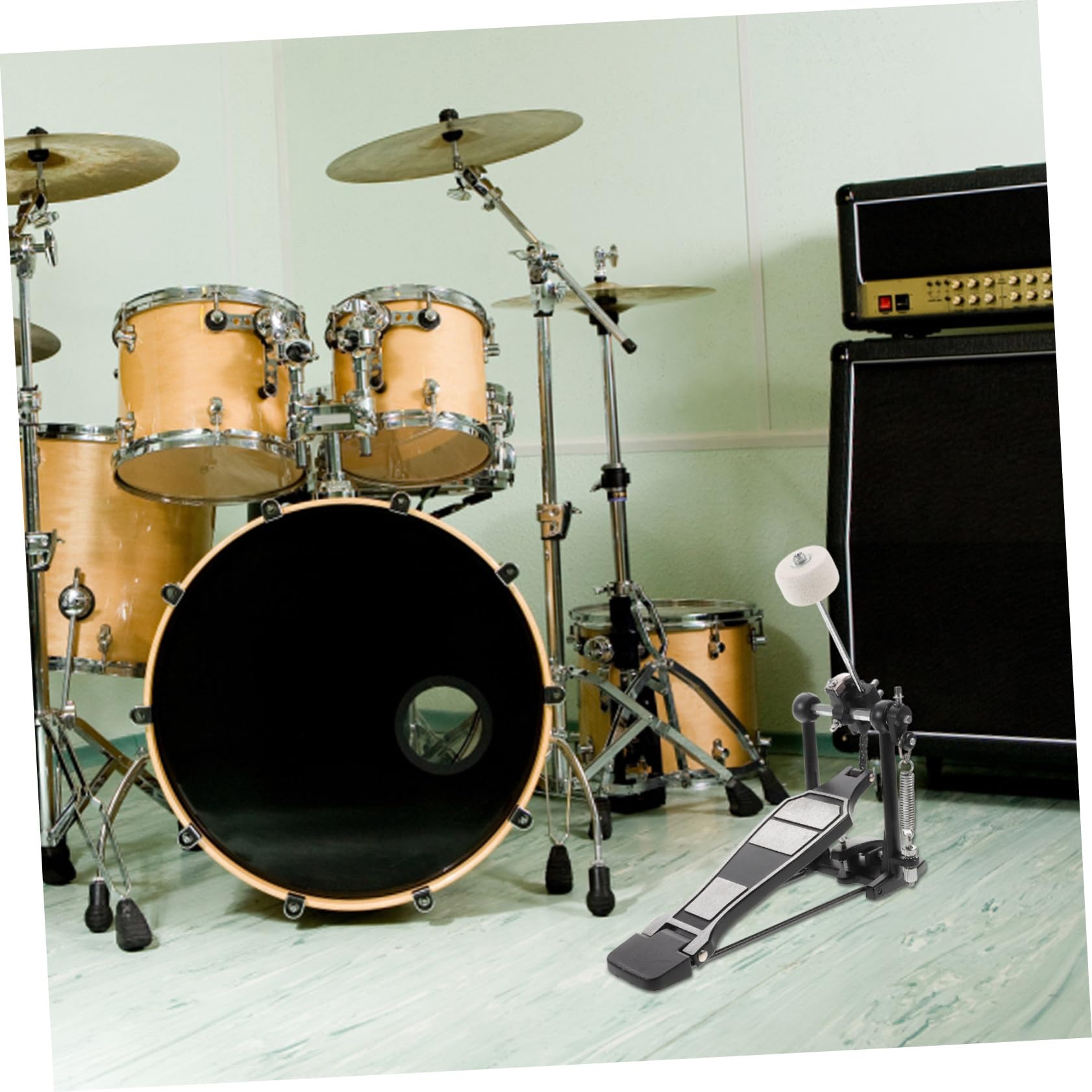 Didiseaon Pedale per Cassa Batteria Singolo in Lega di Alluminio con Martello Antiscivolo Portatile per Batteria Jazz e Acustica