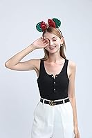 Vista 209 de FANYITY Orejas de ratón, diadema de lentejuelas con orejas de ratón para niños, niñas y mujeres (MN)