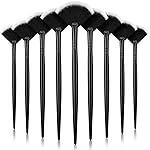 9 Pieces Facial Fan Mask Brushes, Soft Facial Applicator Brushes Tools for Peel Glycolic Makeup for Mud Cream(Black with White)