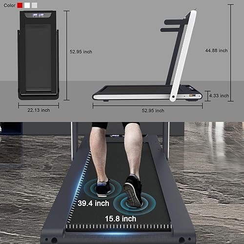 Miniatura 3 de Caminadora plegable para debajo del escritorio con control remoto para caminar y trotar, caminadora pequeña que ahorra espacio con pantalla LCD para