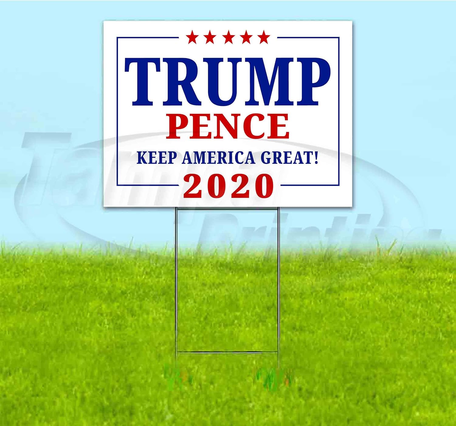 Trump Pence KAG Wht (18" X 24") Yard Sign, Quantity Discounts, Multi-Packs, Includes Metal Step Stake, Bandit Sign