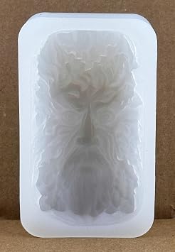 Green Man Face Silicone Soap Mould – Detailed Nature Spirit Bar Mold for Handmade Soap & Resin