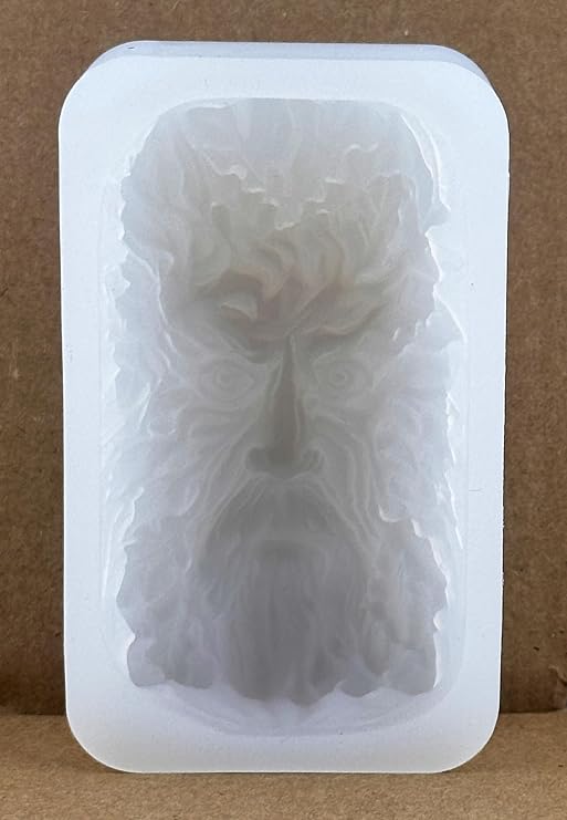 Green Man Face Silicone Soap Mould – Detailed Nature Spirit Bar Mold for Handmade Soap & Resin
