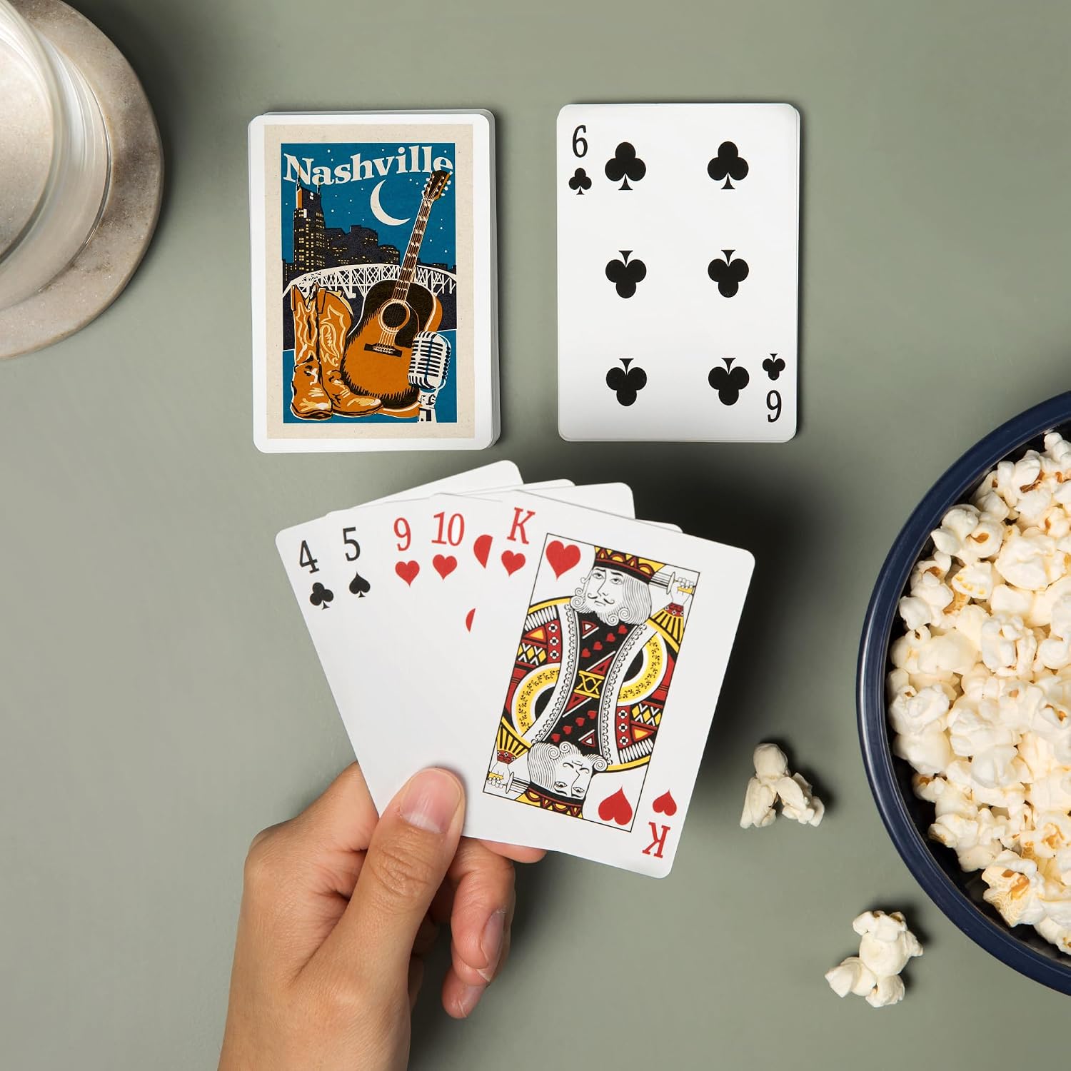Lantern Press Nashville, Tennessee, Woodblock, 52 Playing Cards for Adults, Poker Size Card Deck