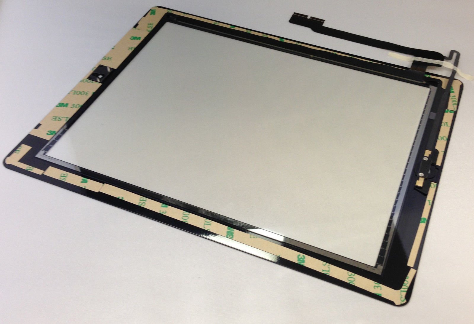 Black Touch Screen Glass Digitizer for Ipad 4th Gen Complete Home Flex+adhesive (Complete Pre-installed Home Flex + Adhesive)