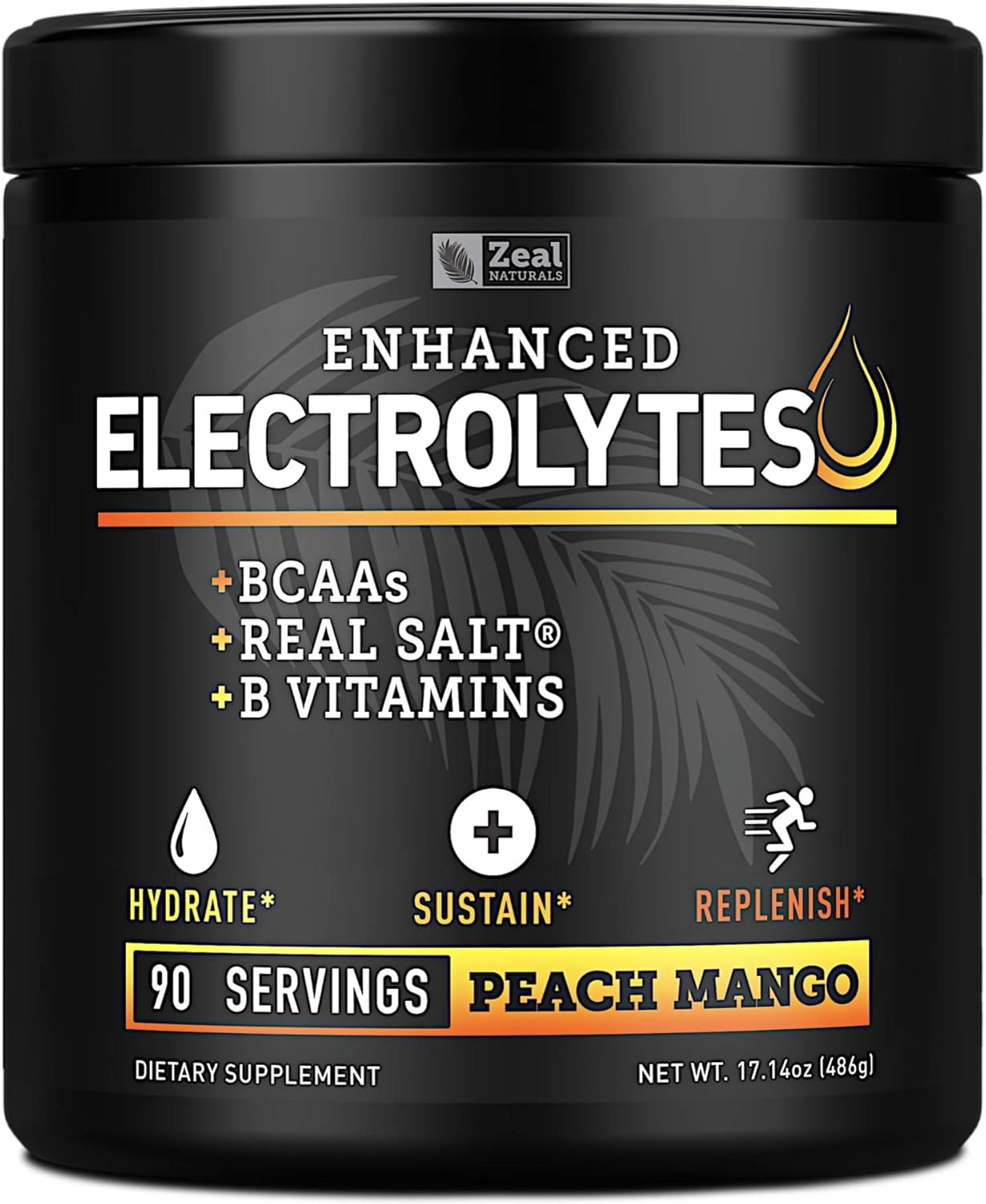 Polvo de electrolitos mejorado mango de durazno 90 unidades BCAA