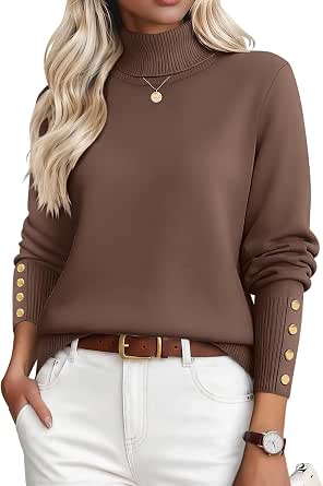 Zeagoo Women's Turtleneck Sweater Long Sleeve Pullover Fall Basic Jumper Top