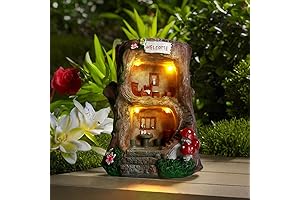 Solitude Grove Solar Light Gnome Fairy Treehouse