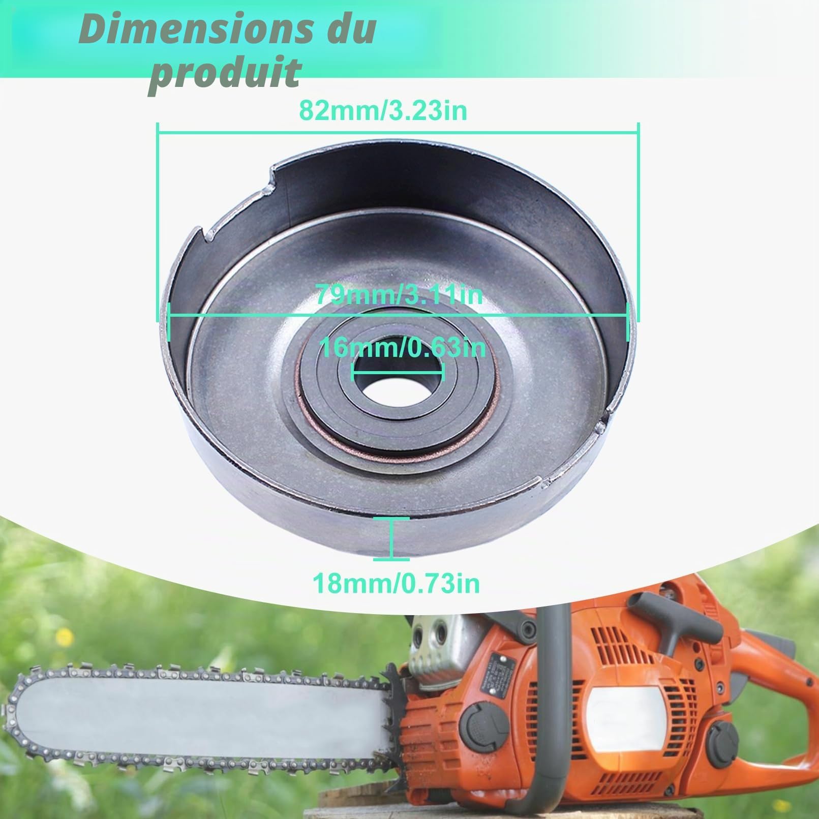 Embrayage et Jante de pignon Tambour d'embrayage Kit pour Husqvarna 362 365 371 372 XP Pièces de rechange avec Vis sans fin, Roulement d'embrayage 503 93 24-71