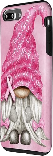 Miniatura 26 de iPhone 15 - Soporte rosa contra el cáncer con gnomo para el caso de concientización sobre el cáncer de mama