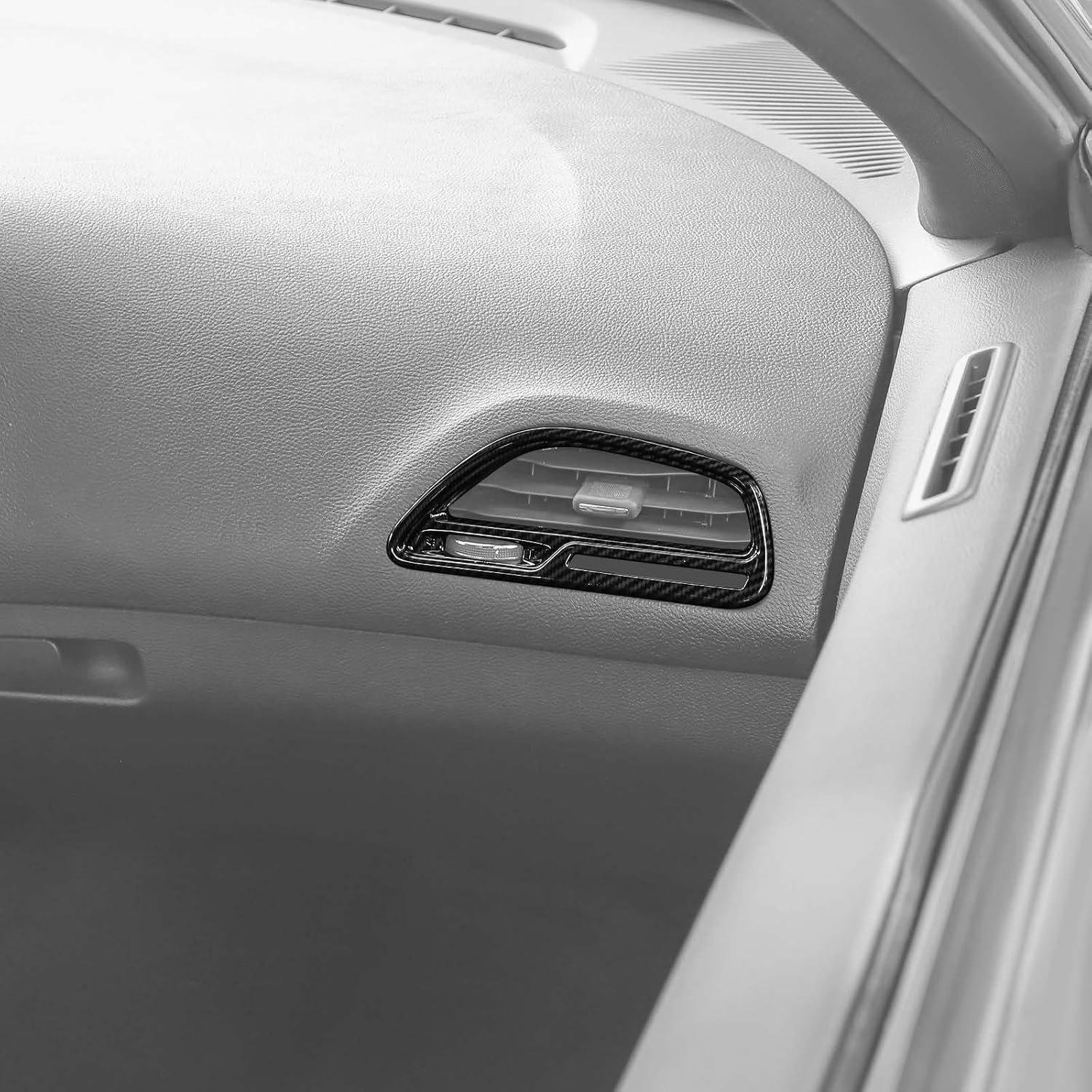 RT-TCZ for Challenger Carbon Fiber Dash Air AC Vents Cover Trim for Dodge Challenger 2015-2023 Black ABS Carbon Fiber Interior Accessories 4pcs