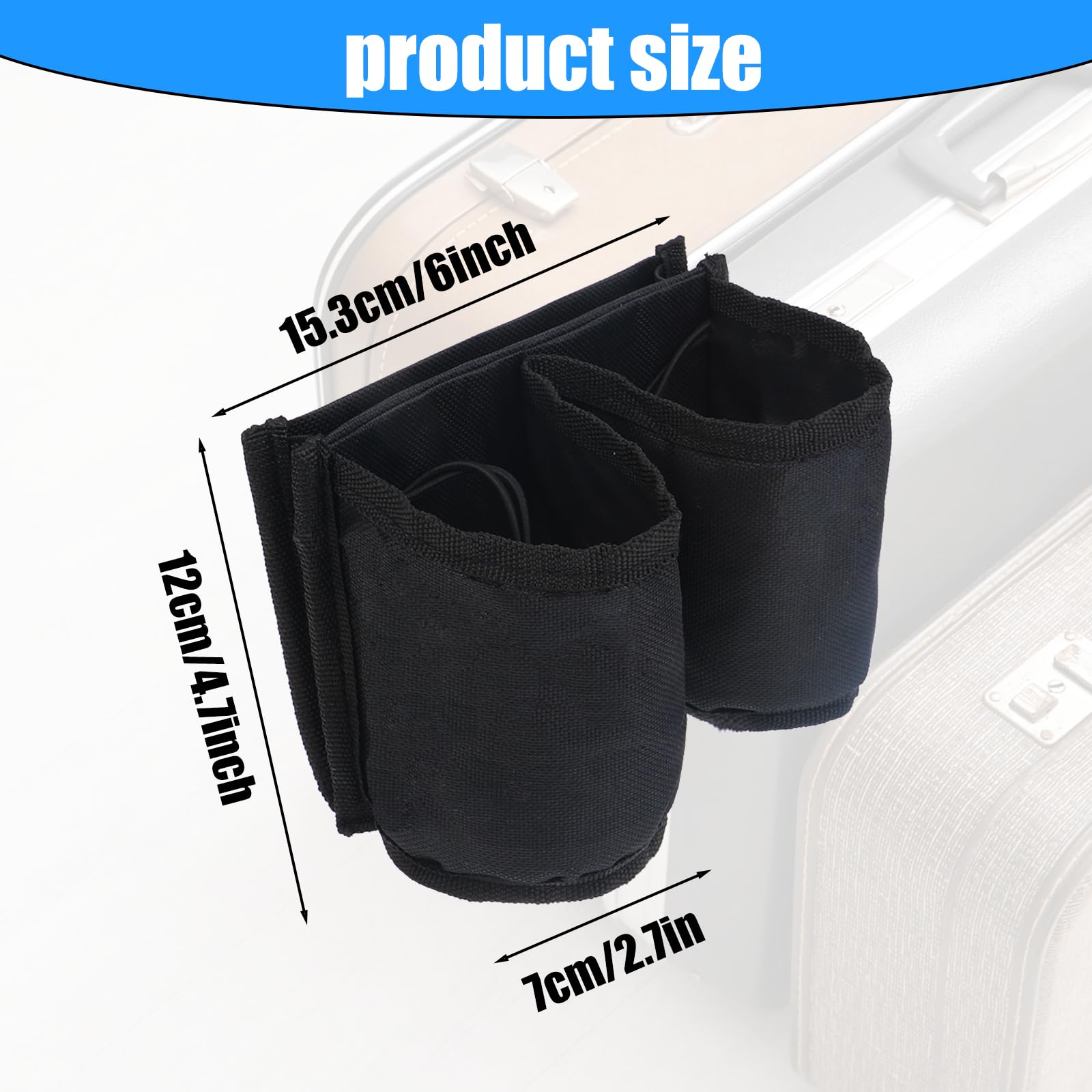 Portabicchieri Da Viaggio TOPINCN Per Bagagli: 2 Tasche In Tessuto Oxford, Mani Libere, Pieghevole, Grigio