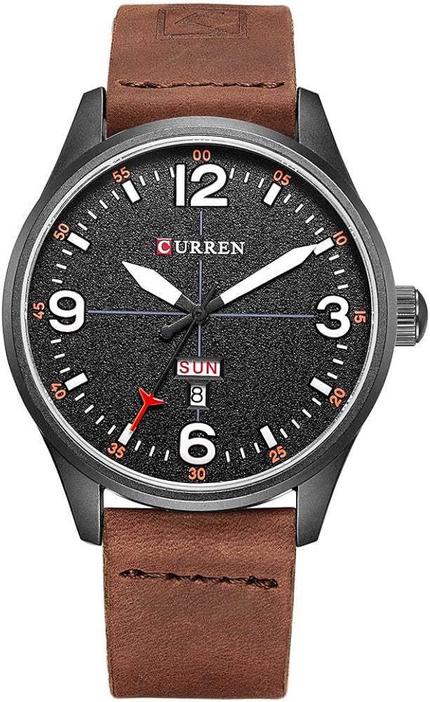 CURREN Mens Watches Top Brand Luxury Quartz Watch Military Sport Wristwatch Waterproof Leather Clock