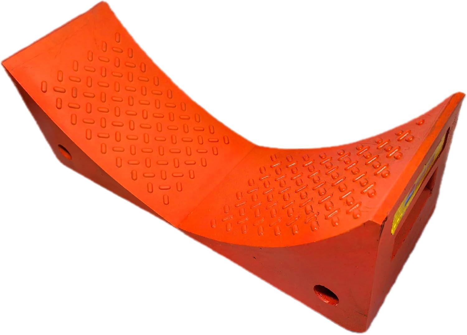 Heavy Duty Orange PU Wheel Chocks with Reflective Strips - 2-Piece M(10.8x7.75x7.5 Inch),All-Weather, Non-Slip & Portable Parking Security for Truck, RV, Trailer (2, M)