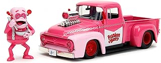 Franken Berry 1:24 1956 Ford F-100 Die-Cast Car & 2.75" Franken Berry Figure, Toys for Kids and Adults,Pink