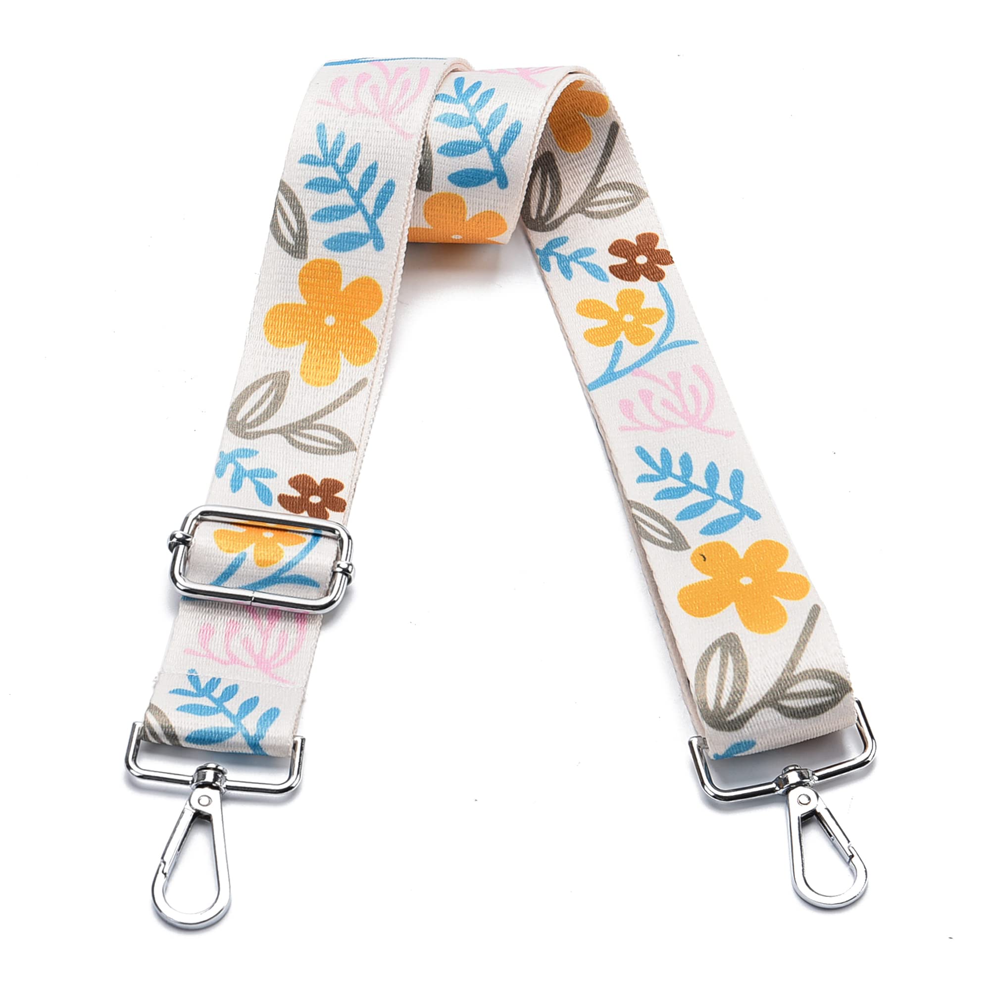 Wide Purse Strap Adjustable Replacement Crossbody Bag Strap Silver Hardware Shoulder Straps