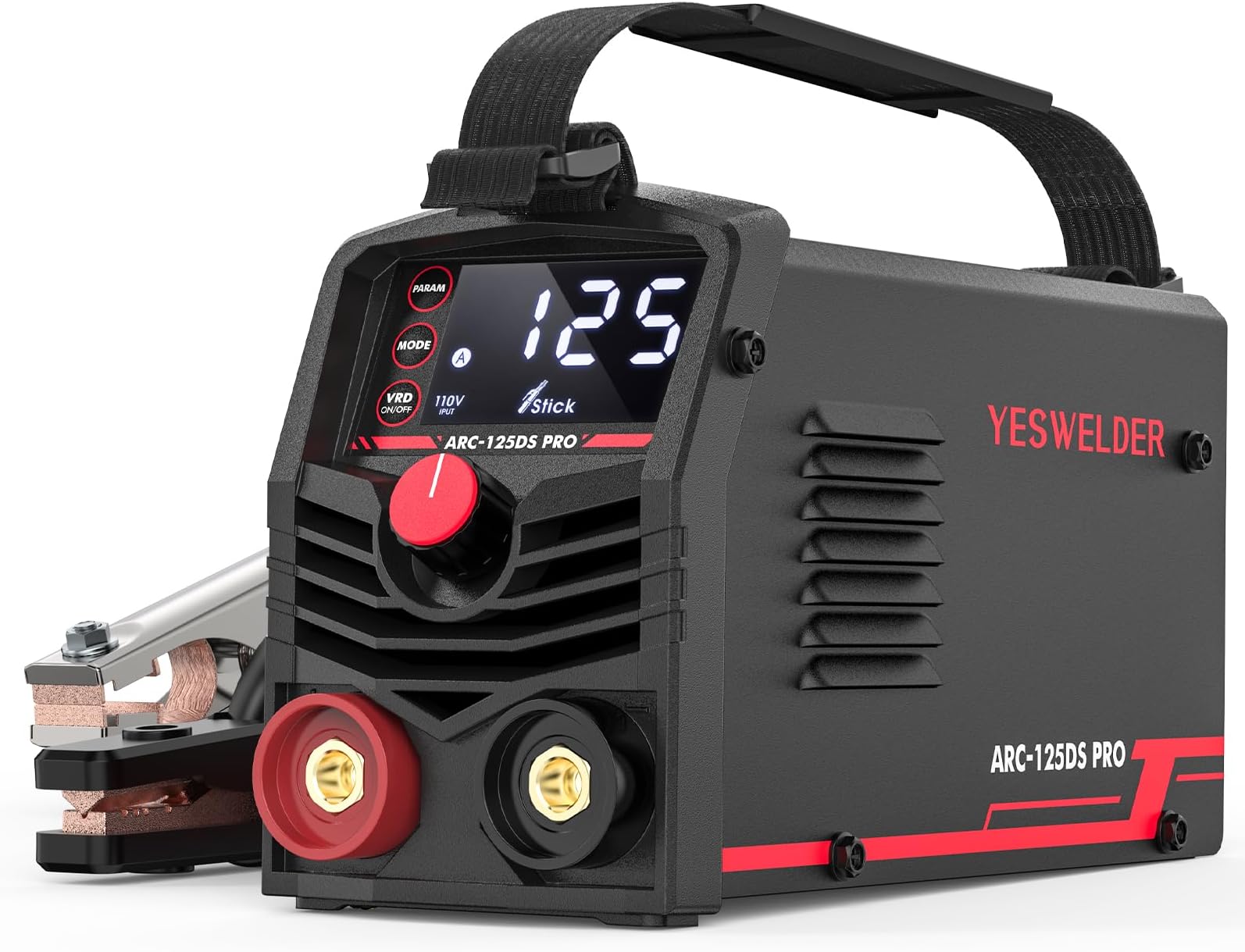 YESWELDER Mini Stick Welder Portable, Large LED Display 125Amp ARC Welding Machine,110V MMA Welder machine with Hot Start, Arc force,Anti-Stick