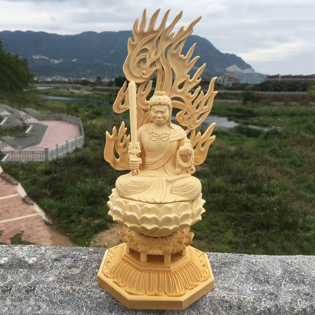 仏像 彩色 不動明王 5.0寸 真言宗 天台宗 美術品 フィギュア 仏壇 本尊