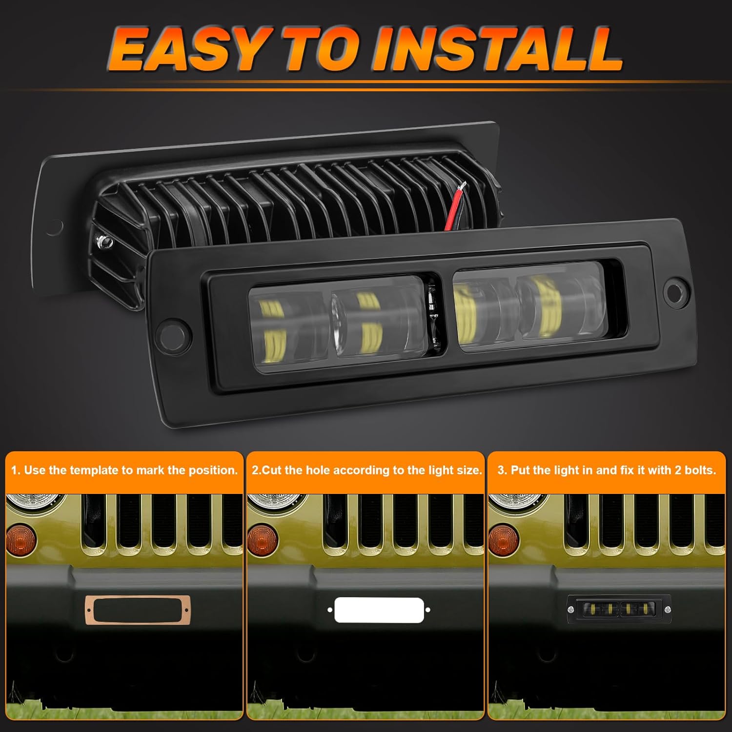 DERI 7 Inch Flush Mount LED Pods, 2PCS 6000LM Flush Mount Light Bar Waterproof Driving Light Fog Light Reverse Light Backup Light Spot LED Work Light For Off-road Truck SUV 4x4 ATV UTV, White