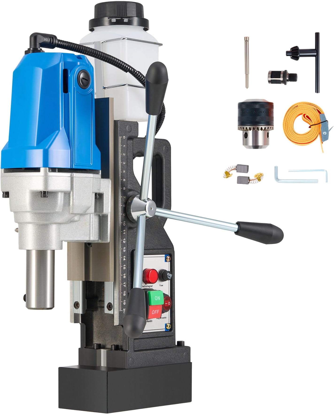 ZELCAN 1100W Mag Drill Press, 2700 lbf Portable Magnetic Drill Press with 1.6" Boring Diameter, Heavy Duty Magnetic Drill with All-Copper Motor, 550 rpm Electric Drilling Machine