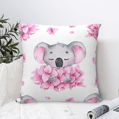 Miniatura 7 de GLOVET Fundas de almohada con estampado de koala rosa de 20 x 20 pulgadas, almohadas decorativas para sofá, cama, fundas de cojín para decoración de