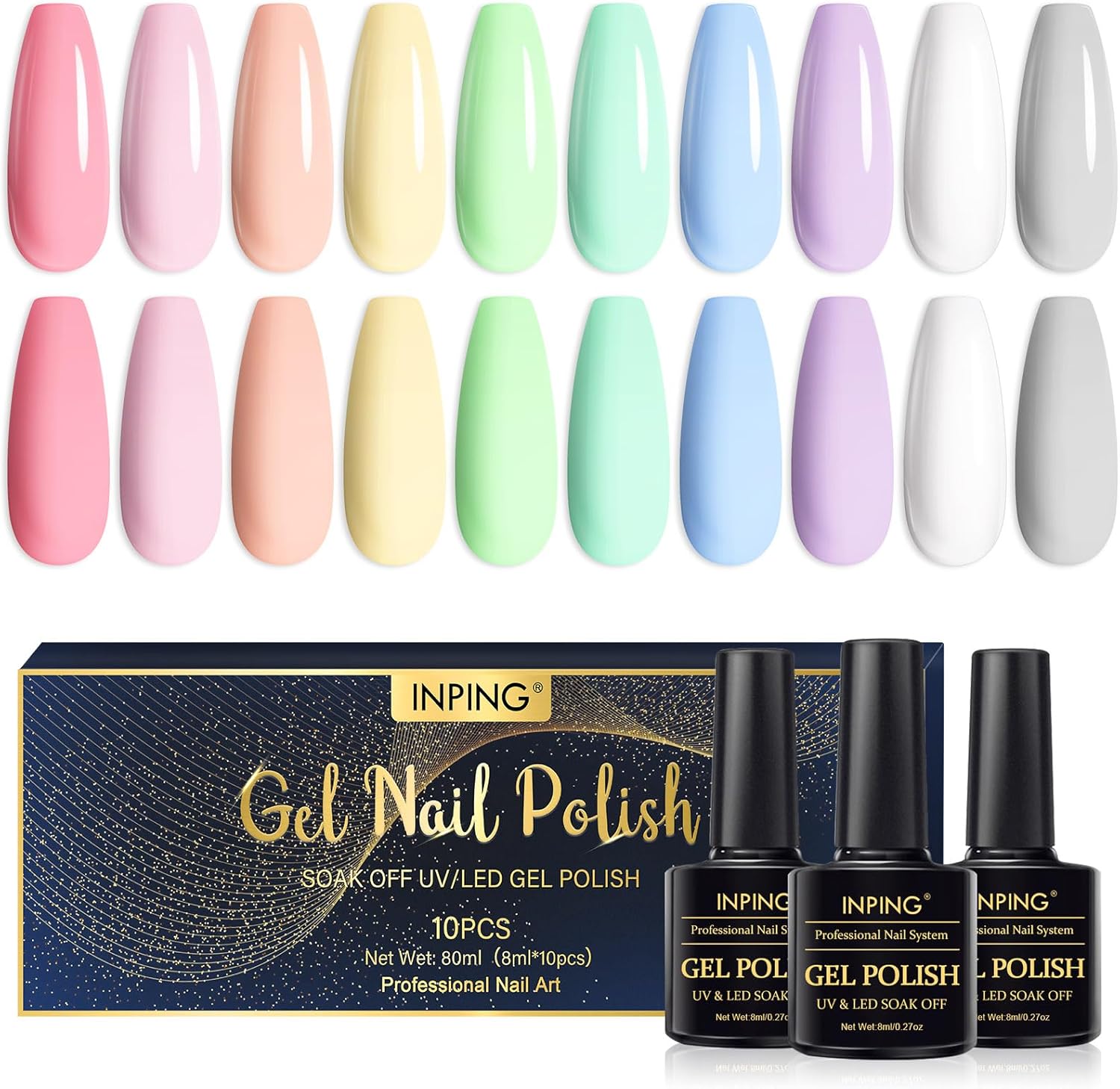 UV Nail Polish, 10 Kleuren Pastel Macaron Shellac Set, Gel Nail Polish Week Off Led Nail Art Manicure Geschenken Voor Vrouwen Diy Salon