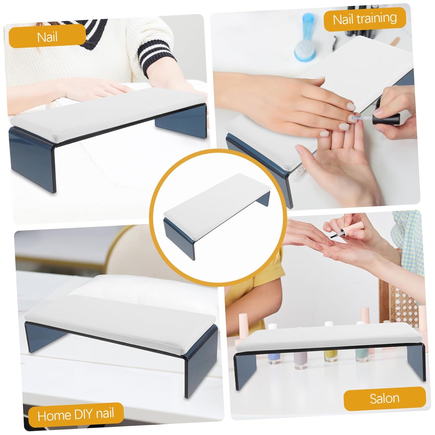 SAFIGLE Acrylic Nail Arm Rest Cushion Lightweight Hand Rest for Manicure Nails for Salon and Home Use Ergonomic Design