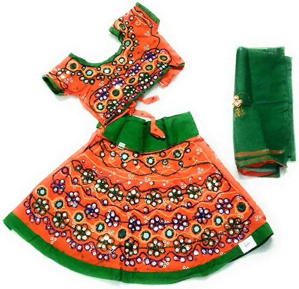ANNA'SFASHION pure cotton printed lehenga choli set for girls