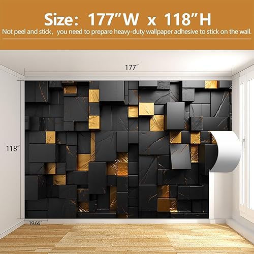 Vista 147 de Papel tapiz de mármol de oro blanco, moderno, abstracto, para sala de estar y oficina (no despegar ni pegar)