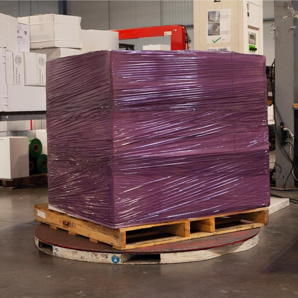 PSBM Lot de 4 rouleaux de film étirable violet foncé de 45,7 cm x 300,5 m, calibre 100, film rétractable de résistance industrielle pour le déménagement, l'emballage et l'expédition