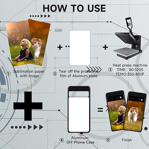 Miniatura 3 de 5 fundas de teléfono para Google Pixel 6a sublimación en blanco con imprimible DIY personalizar aluminio + goma suave TPU antideslizante delgada a