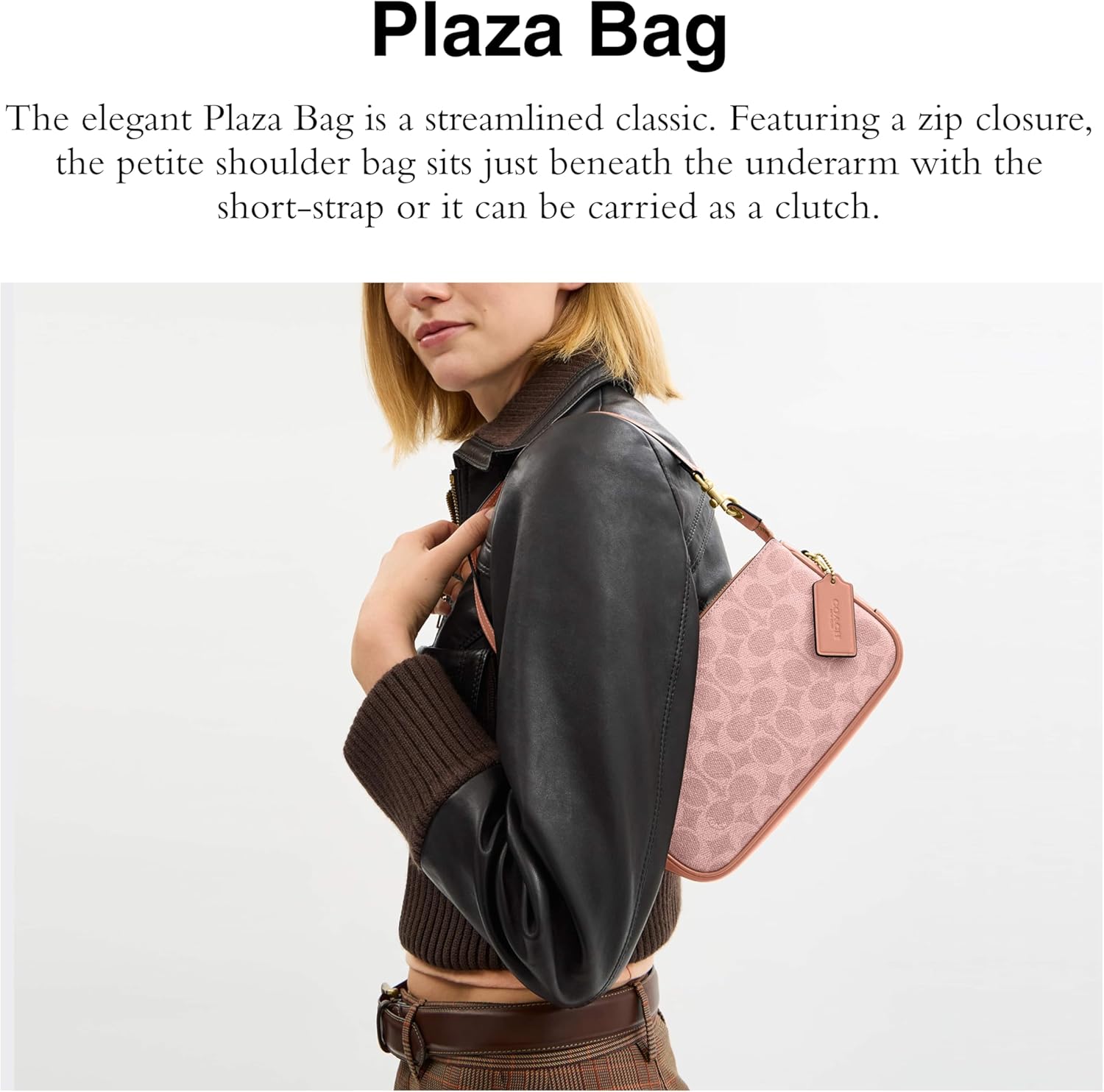 COACH Women's Natural Grain Leather Plaza Bag